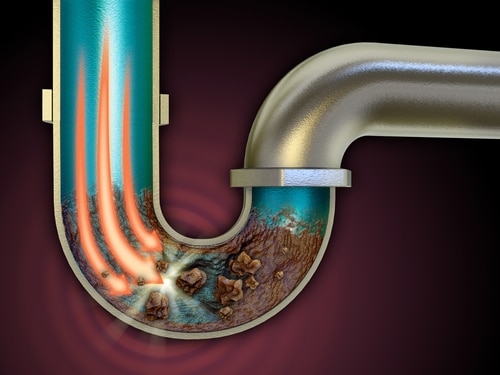 clogged drain pipe